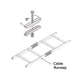 Cable Ladder Rack 90 Degree Junction & Splice Kit - Extension Clamps For Black Runway