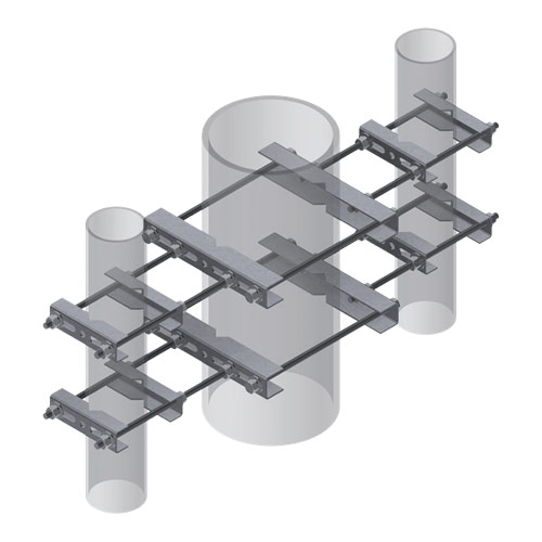 Three-Way Universal Pipe-to-Pipe Clamp Sets