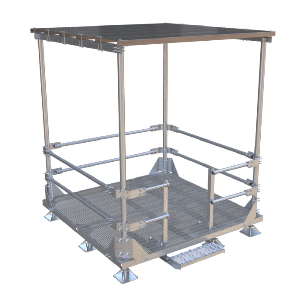 10' MEP Platform, Handrail, Slide Step, Canopy
