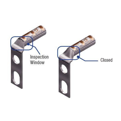 90° Universal Two-Hole Compression Lugs (Ga 2 - Stud Size 3/8'' - Color - Brown - with Insp Window - 250 pcs)
