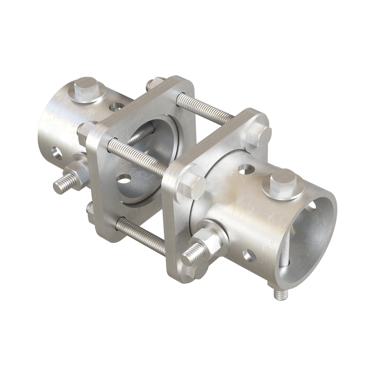 Double Fixed Pipe-End Connection Clamps
