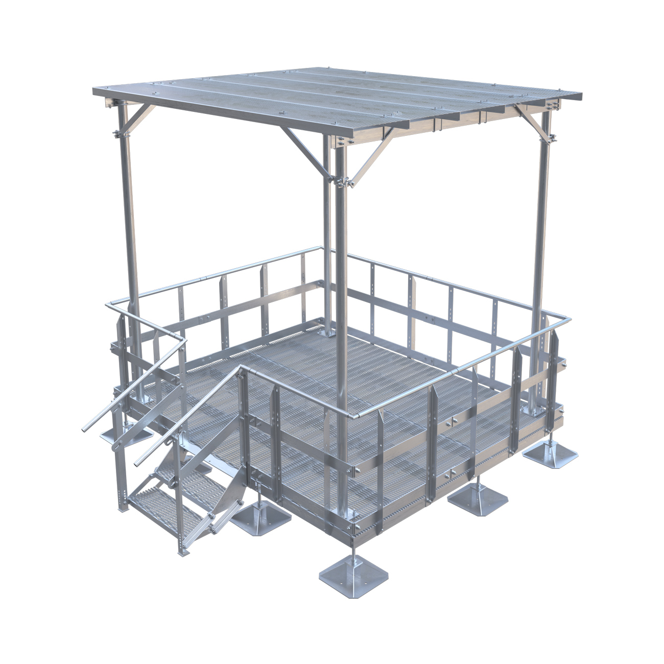 10' x 12' MEP w/ Handrails, Large Footpads, 2 Step, and Cover