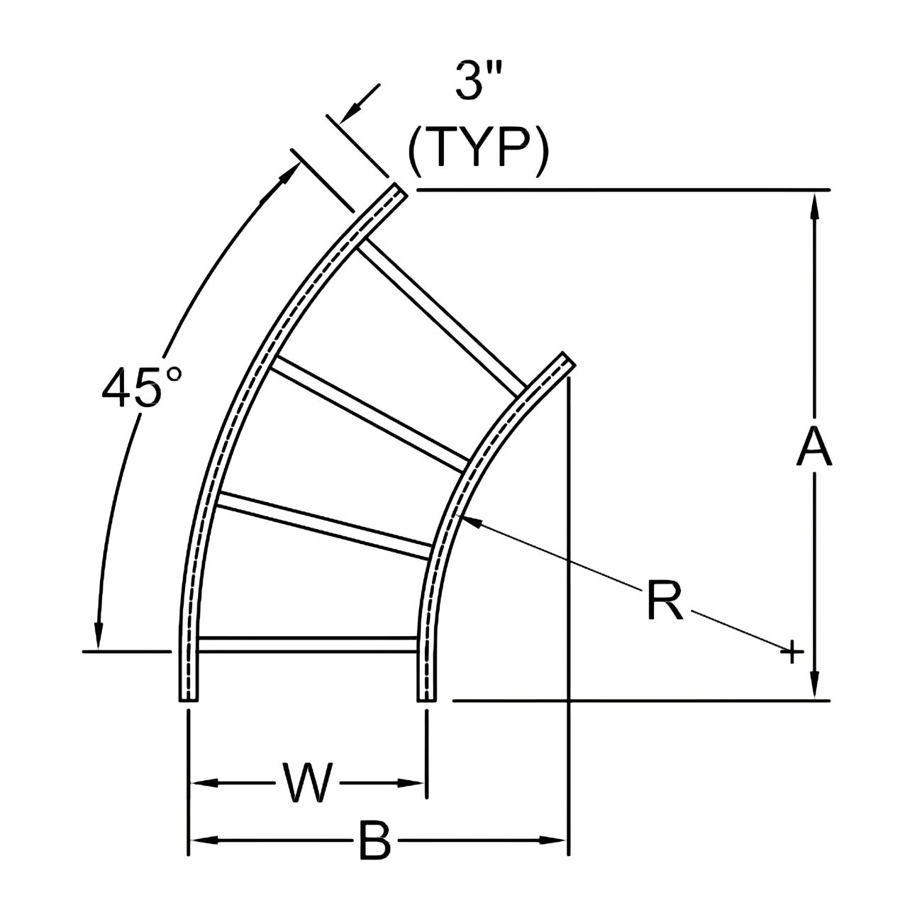 45° Horizontal Bends