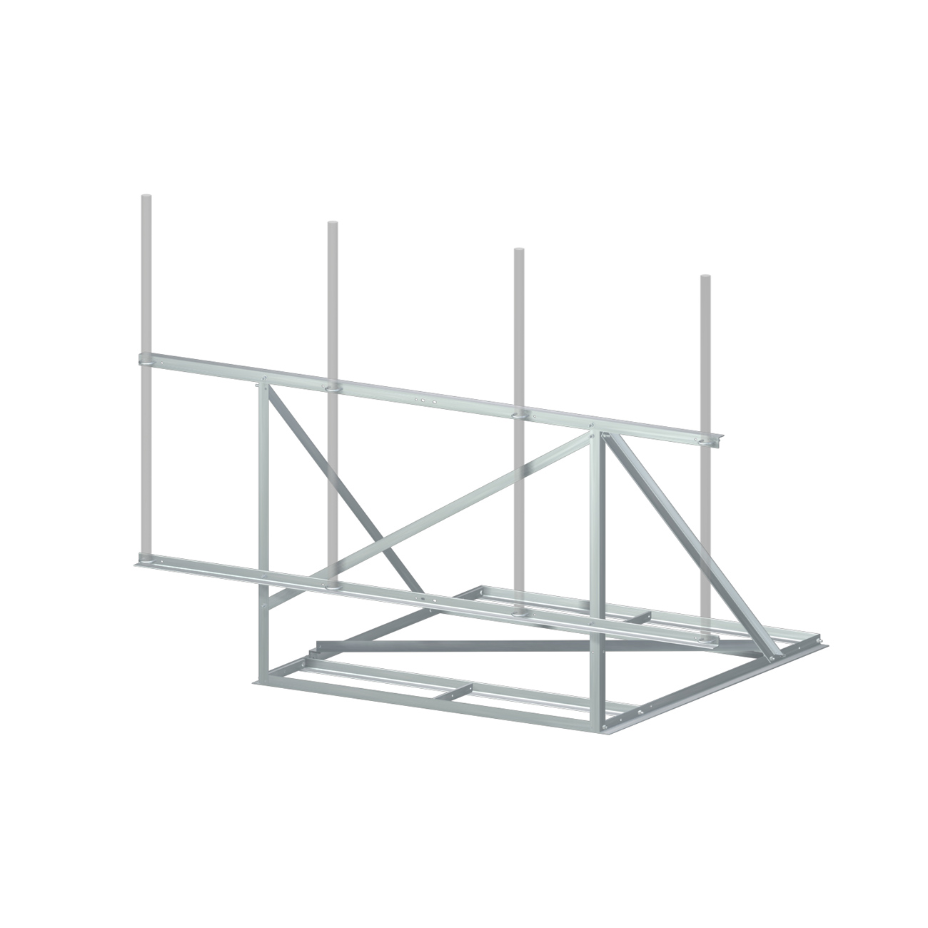 Non-Penetrating Rooftop Angle Frames (12'-6'' FW, No Pipes)